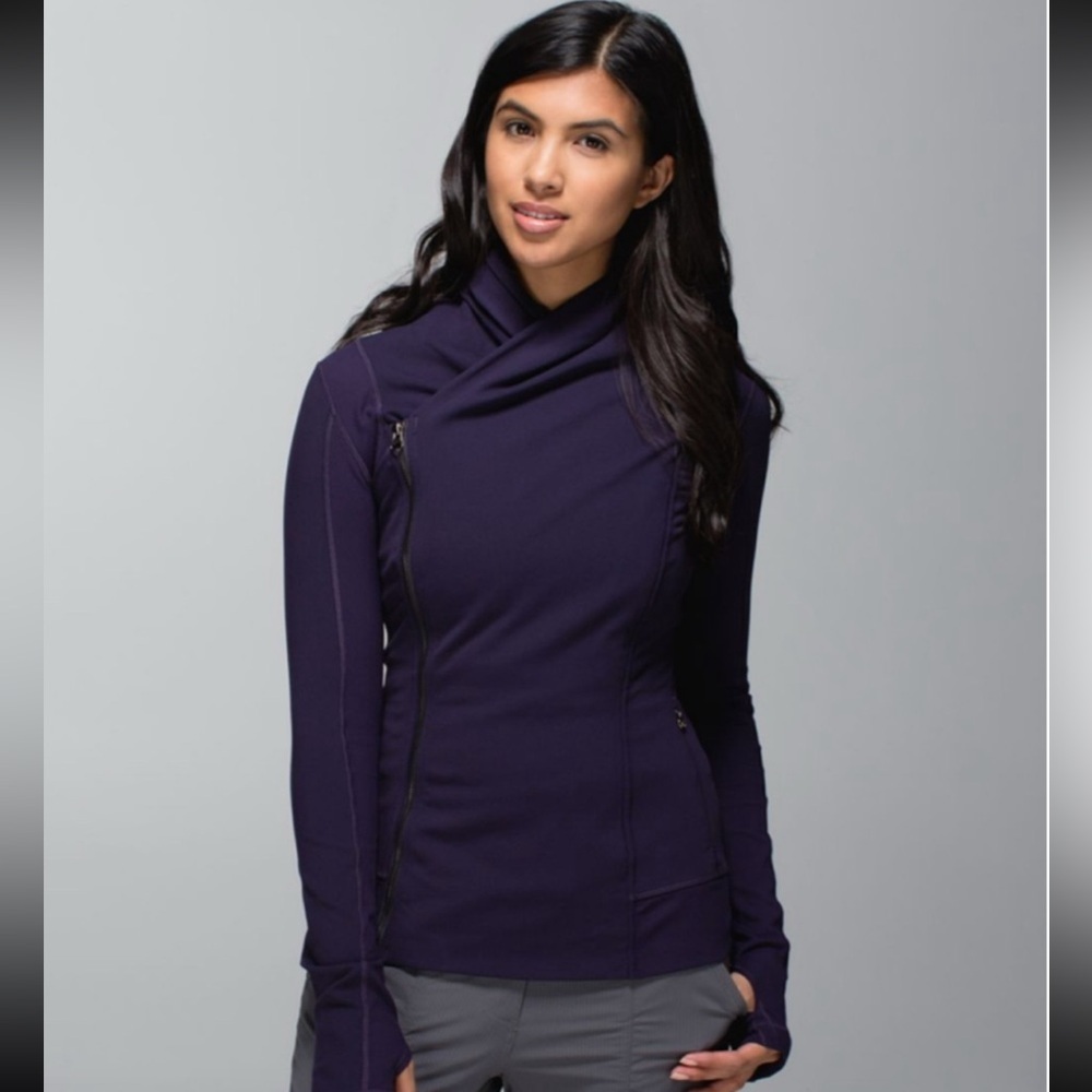 Women's Lululemon Bhakti Yoga Jacket Size 8 Purple Full Zip